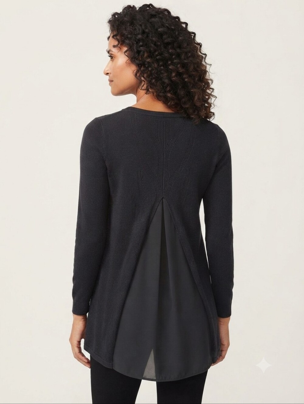 Soft Surroundings Sirena Black Long Sweater Wool/Alpaca Blend Size Small NWT